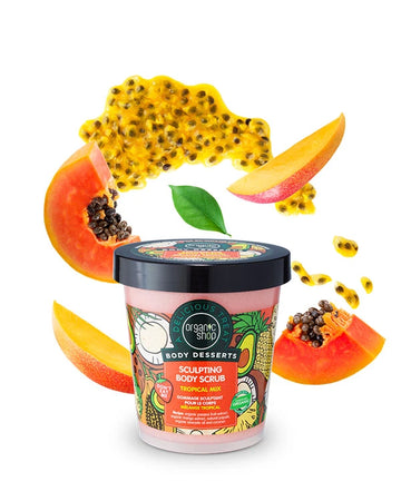 Συστατικά του Organic Shop Body Desserts Tropical Mix Scrub με παπάγια, μάνγκο και passion fruit